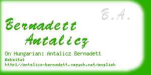 bernadett antalicz business card